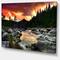 Designart - Rocky Mountain River at Sunset - Extra Large Wall Art Landscape